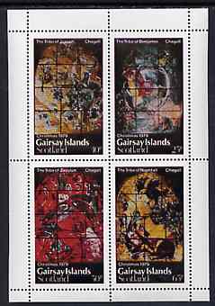 Gairsay 1979 Christmas (Chagall Stained Glass Windows) perf  set of 4 values (10p to 65p) unmounted mint, stamps on christmas, stamps on stained glass, stamps on chagall, stamps on judaica
