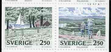 Sweden 1989 National Parks #2 25k booklet complete and pristine, SG SB424, stamps on sailing, stamps on national parks, stamps on parks, stamps on hiking, stamps on canoeing
