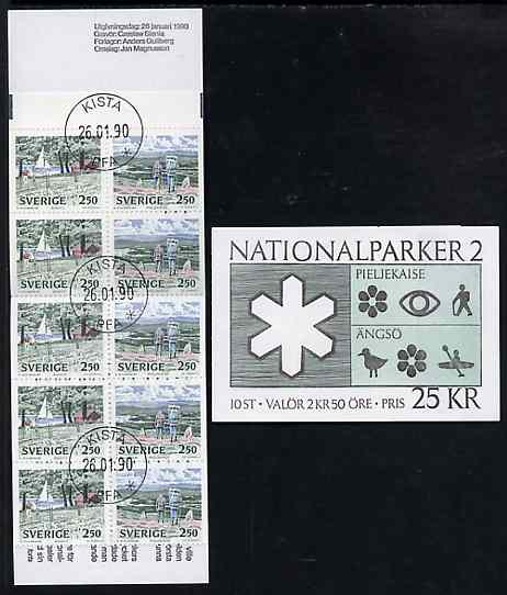 Sweden 1989 National Parks #2 25k booklet complete with first day cancels, SG SB424, stamps on sailing, stamps on national parks, stamps on parks, stamps on hiking, stamps on canoeing