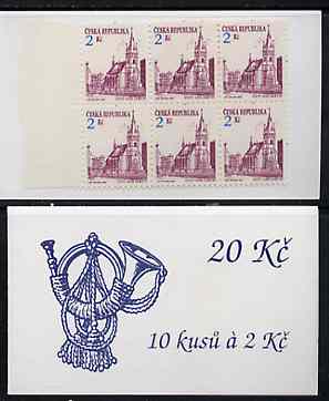 Czech Republic 1993 Usti Nad Labem 20kc booklet (Posthorn on cover) complete and fine containing pane of 10 x Mi 13, stamps on tourism, stamps on posthorn