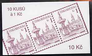 Czech Republic 1993 Ceske Budejovice 10kc booklet (Stamp on cover) complete and fine containing pane of 10 x Mi 12, stamps on tourism, stamps on stamp on stamp, stamps on stamponstamp