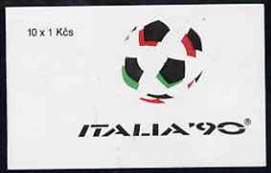 Czechoslovakia 1990 Italia 90 World Cup Football 10kc booklet complete and fine, stamps on football, stamps on sport