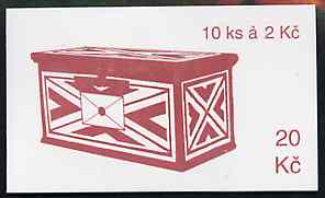 Czech Republic 1993 Usti Nad Labem 20kc booklet (Postbox on cover) complete and fine containing pane of 10 x Mi 13, stamps on tourism, stamps on postbox, stamps on postal