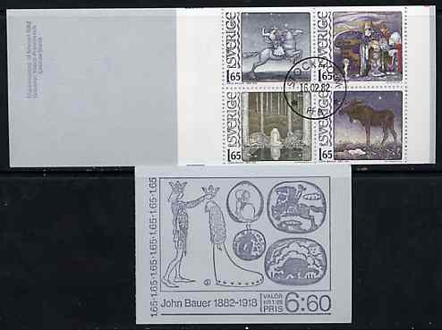 Sweden 1982 John Bauer (Fairy Tale Illustrator) 6k60 booklet complete with cds cancels, SG SB356, stamps on fairy tales    