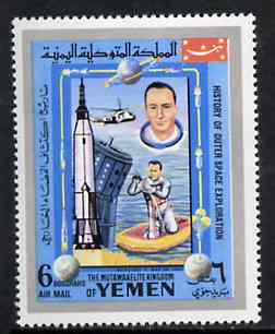 Yemen - Royalist 1969 Mercury 7 Recovery 6B from History of Outer Space set of 32, Mi 869 unmounted mint*, stamps on space     helicopters