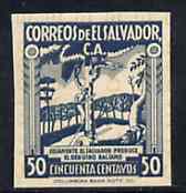 El Salvador 1935 Balsam Tree 50c dull blue unmounted mint imperf as SG 870, stamps on trees