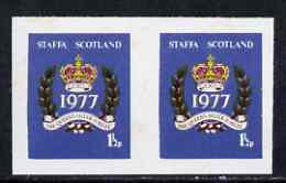 Staffa 1977 Silver Jubilee 1.5p imperf pair unmounted mint, stamps on royalty, stamps on silver jubilee