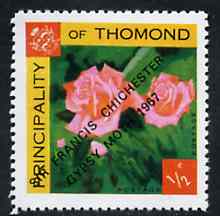 Thomond 1967 Roses 1/2p (Diamond shaped) with Sir Francis Chichester, Gypsy Moth 1967 overprint unmounted mint, stamps on flowers, stamps on roses, stamps on sailing, stamps on explorers
