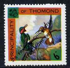 Thomond 1967 Hummingbirds 6d (Diamond-shaped) with 'Sir Francis Chichester, Gypsy Moth 1967' overprint unmounted mint, stamps on humming-birds, stamps on hummingbirds, stamps on sailing, stamps on explorers