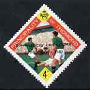 Thomond 1967 Football 4d (Diamond shaped) with Sir Francis Chichester, Gypsy Moth 1967 overprint unmounted mint, stamps on football, stamps on sailing, stamps on explorers, stamps on sport