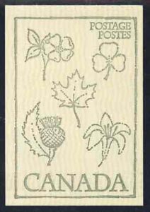 Canada 1978 Flowers & Trees - Heraldic Symbols from the Plant World (Rose, Thistle, Shamrock, Lily & Maple) 50c booklet (green on crean cover) complete and pristine, SG SB 84i, stamps on trees     roses    flowers    lily     heraldry, stamps on arms