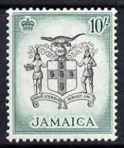 Jamaica 1956 Arms of Jamaica 10s from def set unmounted mint, SG 173*, stamps on heraldry, stamps on arms