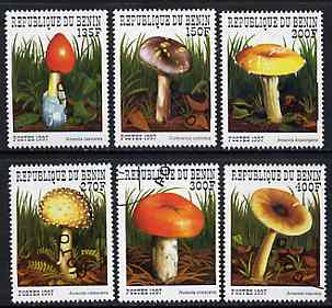 Benin 1997 Mushrooms complete perf set of 6 cto used. SG 1684-89*, stamps on fungi