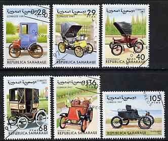 Sahara Republic 1997 Vintage Cars complete perf set of 6 cto used, stamps on cars