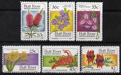 Cinderella - Hutt River Province 1986 Wild Flowers perf set of 6 unmounted mint ($3.71 face), stamps on flowers