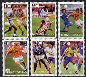 Turkmenistan 1997 Football World Cup complete perf set of 6 values unmounted mint, stamps on football, stamps on sport