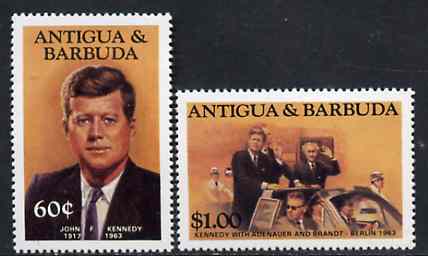 Antigua 1984 John Kennedy 60c & $1 from Famous People set of 8 unmounted mint, SG 890 & 894*, stamps on kennedy     adenauer