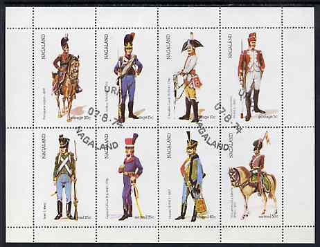 Nagaland 1974 Military Uniforms perf  set of 8 values (5c to 50c) cto used, stamps on militaria, stamps on uniforms