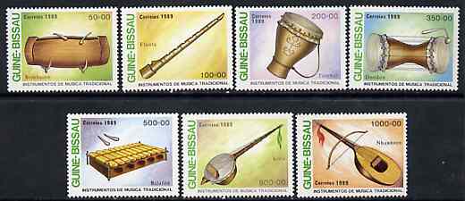 Guinea - Bissau 1989 Traditional Musical Instruments perf set of 7 unmounted mint, SG 1089-95, Mi 1011-17*, stamps on music, stamps on musical instruments