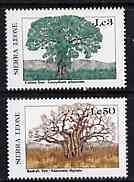 Sierra Leone 1987 Trees - the 2 values unmounted mint from Flora & Fauna set, SG 1082 & 1088*, stamps on trees