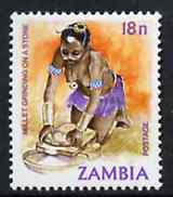 Zambia 1981 Millet Grinding 18n from definitive set of 15 unmounted mint, SG 343*, stamps on food