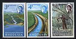 Rhodesia 1965 Water Conservation set of 3 unmounted mint, SG 354-56, stamps on water, stamps on irrigation, stamps on dams, stamps on canals, stamps on civil, stamps on engineering, stamps on sugar