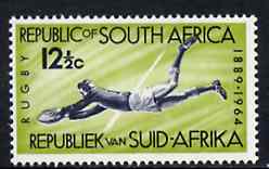 South Africa 1964 Rugby Board 75th Anniversary 12.5c unmounted mint, SG 253, stamps on rugby, stamps on sport