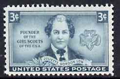 United States 1948 Honouring Juliette Gordon Low (founder of US Girl Scouts) unmounted mint SG 971*, stamps on scouts     guides