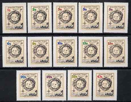 Tonga - Niuafo'ou 1983 Map self-adhesive set of 14 complete to 47s unmounted mint, SG 1-14*, stamps on maps, stamps on self adhesive