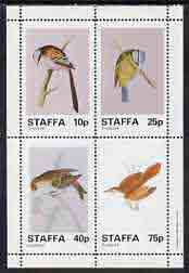 Staffa 1982 Birds #39 (Blue Tit, Long-tailed Tit, etc) perf set of 4 values (10p to 75p) unmounted mint, stamps on birds    tits