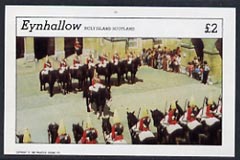 Eynhallow 1982 Soldiers (Horseguards Parade) imperf  deluxe sheet (Â£2 value) unmounted mint, stamps on militaria       royalty    police