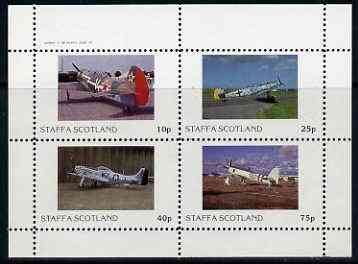 Staffa 1982 WW2 Aircraft #2 perf set of 4 values unmounted mint, stamps on aviation, stamps on  ww2  , stamps on 