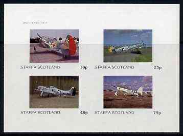 Staffa 1982 WW2 Aircraft #2 imperf set of 4 values unmounted mint, stamps on aviation, stamps on  ww2  , stamps on 