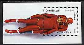 Guinea - Bissau 1988 Calgary Winter Olympic Games unmounted mint m/sheet, SG MS 1012, Mi BL 270, stamps on sport     olympics      bobsled