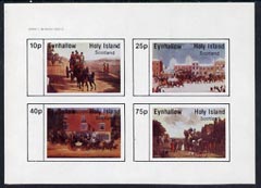 Eynhallow 1982 Paintings of Mail Coaches imperf  set of 4 values (10p to 75p) unmounted mint , stamps on mail coaches    arts    postal