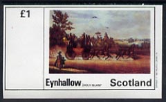 Eynhallow 1982 Paintings of Mail Coaches imperf  souvenir sheet (Â£1 value) unmounted mint, stamps on mail coaches    arts    postal