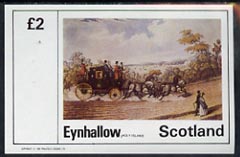 Eynhallow 1982 Paintings of Mail Coaches imperf  deluxe sheet (Â£2 value) unmounted mint, stamps on mail coaches    arts    postal