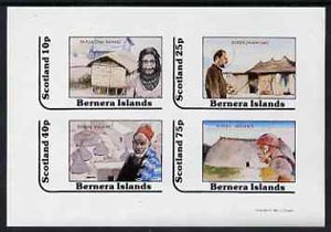 Bernera 1981 Cultures (Papua, Kurds, Dogon & Xingu) imperf  set of 4 values (10p to 75p) unmounted mint, stamps on cultures, stamps on shells
