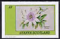 Staffa 1982 Flowers #11 (Passion Flower) imperf  deluxe sheet (Â£2 value) unmounted mint, stamps on flowers
