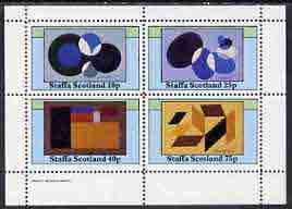 Staffa 1982 Modern Art (Shapes) perf set of 4 values (10p to 75p) unmounted mint, stamps on arts