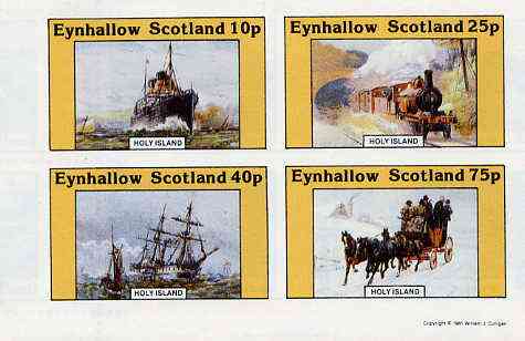 Eynhallow 1981 Transport (Ship steam & sail, Rail, Coach) imperf  set of 4 values unmounted mint, stamps on transport     ships     railways     horse-drawn, stamps on horses