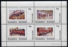 Eynhallow 1981 Military Uniforms perf set of 4 values (10p to 75p) unmounted mint, stamps on militaria, stamps on uniforms, stamps on bagpipes, stamps on scots, stamps on scotland