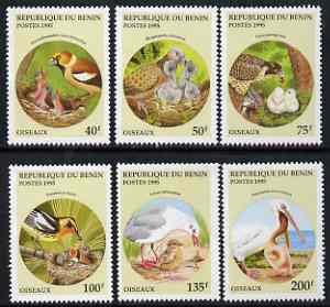 Benin 1995 Birds & Their Young complete set of 6, SG 1321-26, Mi 685-90 unmounted mint*, stamps on birds