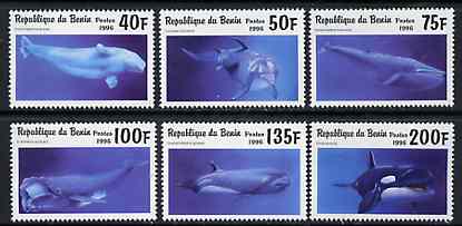 Benin 1996 Whales & Dolphins complete set of 6 unmounted mint, Mi 862-67*, stamps on animals    marine-life      whales