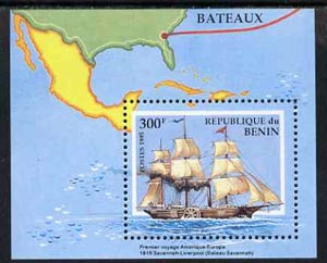 Benin 1995 Ships m/sheet (300f value) SG MS 1291, Mi BL 9 unmounted mint, stamps on ships     maps
