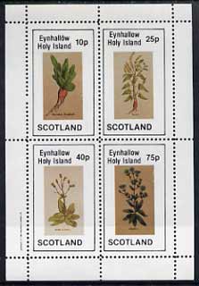 Eynhallow 1982 Vegetables (Raddish, Lettuce, etc) perf set of 4 values (10p to 75p) unmounted mint, stamps on vegetables     food