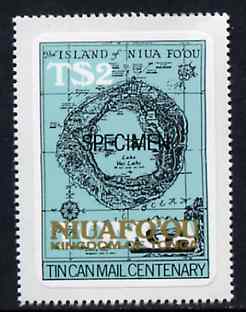 Tonga - Niuafoou 1983 Map 2p self-adhesive optd SPECIMEN, as SG 16 unmounted mint, stamps on maps, stamps on self adhesive