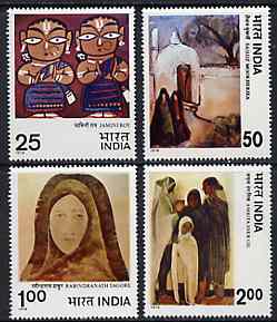 India 1978 Modern Indian Paintings unmounted mint set of 4, SG 882-85, stamps on arts
