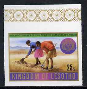 Lesotho 1981 Duke of Edinburgh Award Scheme 25s Gardening imperf unmounted mint, pairs & gutter pairs available - price pro-rata, SG 464var, stamps on gardening     youth
