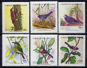 El Salvador 1984 Birds unmounted mint set of 6, SG 1859-64, stamps on , stamps on  stamps on birds    creeper     finch     dove      flycatcher    warbler